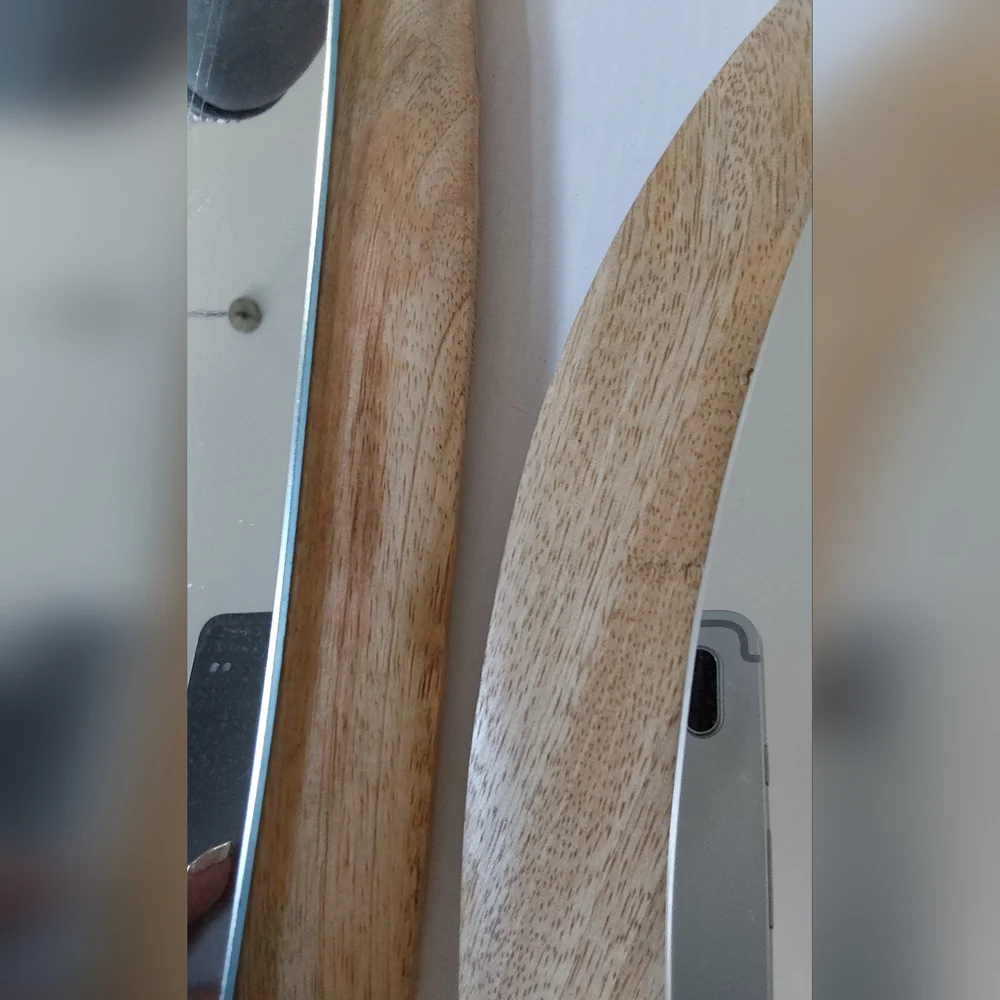 NWT...THREE MANGO WOOD ABSTRACT MIRRORS